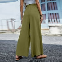 Corashan pantalone za žene, ženske hlače u boji elastične strugove, širine noge visoke struine pantalone,