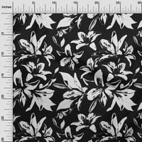 Onuoone Georgette viskoza crna tkanina od lišća i cvjetnih opsega za prehrana ispisuju šivanje tkanine
