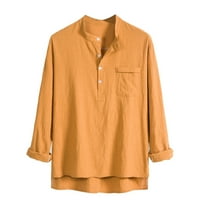 amidoa muški dugi rukav majica modna posteljina gumb prema dolje majica pulover Ljetna opruga čvrsta
