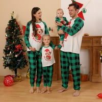 Porodični božićni PJS podudaranje setova božićne pidžame crtane tiskane gornje i plastirane hlače za
