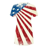 Oalirro američka zastava bez rukava bez rukava 4. jula Žene Ženske ljetne haljine Ležerne prilike patriotske neovisnosti Dan Khaki l