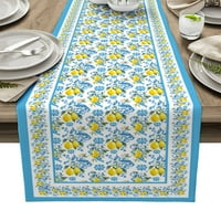 Proljetni cvjetni uzorak plava tekstura trkač stola Moderna posteljina pamučna ljetna stolna krpa za