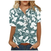 Stamzod Womens Ljetni vrhovi modni okrugli vrat s kratkim rukavima Džepni džep casual vrhovi bluza