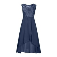 Koaiezne haljine za žene casual ženski šifon patchwork okrugli vrat Sequin Print maxi suknja duga haljina