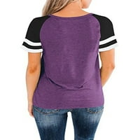 Ženski kratki rukav Bašični majica za kratki kratki kapt patchwork tunika TOP WHITE XL