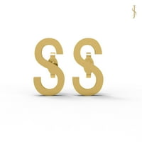 Sterling srebrni zlatni Vermeil S abeceda Početna stranica Žene personalizirano nakit za velika slova