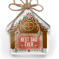Ornament tiskani jedan obod najbolji tata ikad očev dan Handyman Hammer božićni neonblond