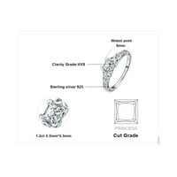 Jewelrypalace vintage za žene za žene, 14k pozlaćeni sterlijski srebrni kubični cirkonij obećava prstenove
