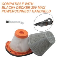 Ana N HEPA filter Kompatibilan je s crnim + Decker 20V MA PowerConnect Handheld vakuumski modeli BCHV001C1,