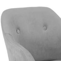 Set alba sive baršunaste stolice s ukrasnim gumbima Bukovim nogama