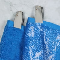 Mramorne pune pamučne ručnike za kupanje, set od 10, plava