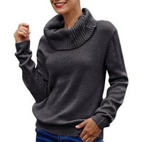 PIMFILM WOMENS pulover Dukseri za obrezivanje pulover džempera za žene plus veličine udobne crne m