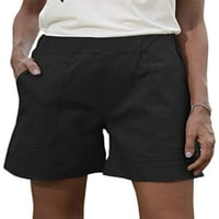 Beiwei Plus Veličina Bermuda Hlače za žene Ljeto Plaže Posteljine kratke hlače Ležerne prilike sa loungewebroward