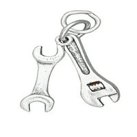 Sterling Silver 20 3D podesivi majmunski ključ i fiksni ključ za ključevi privjesak ogrlica