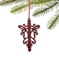Holiday Lane Burgundy & Blush Ascocked Chandelier Ornament