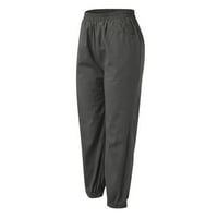 Ženske y2k hlače Ljetne casual elastične hlače sa visokim strukom širom nogu duge sa džepnim pantalonama