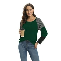 Ženski blok u boji Ležerne dugih rukava tunika okruglih pulovernih rukava