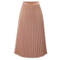 Haljine za žene šifon suknja srednje dužina nagnuta suknja elastična visoka struka tanka labava suknja