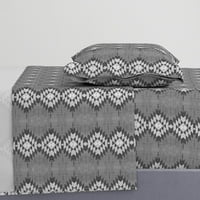 pamučni listovi, Kalifornijski kralj set - sivi dijamant Geo geometrijski jugozapadni moderni minimalni print posteljina po sobi