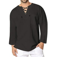 Polo košulje za muške proljeće ljeto Vintage casual posteljina majica dugih rukava Top bluza