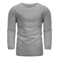 SoftMallow muški vrhovi pamuk s dugim rukavima i labavom labavom majicom Pure Color Multi-size casual