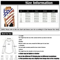 Hanas ženska zastava Sjedinjenih Država tiskana bluza s rukavima nepravilna hemora meka labava majica