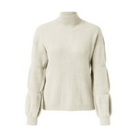 Ženski pulover džemper polumjer s dugim rukavima Top solidne boje modni ležerni jesen zimski džemper