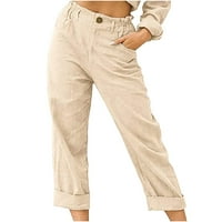 Plus size Ženske hlače za čišćenje Žene Ležerne prilike čvrstih boja, tasteri elastične struke Udobne