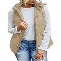 LADIYO ženska lagana odjeća prsluk zip bez rukava sa labavim kaputom s džepovima S-2XL