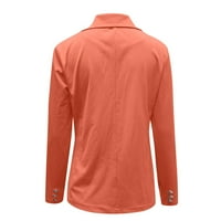 Ženska modna temperamentarna čvrsta boja odgovara dvostrukog grudnog odijela vrhunska jakna, narandžasta