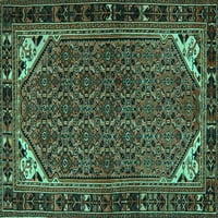 Ahgly Company Zatvoreni pravokutnik Perzijske tirkizne plave tradicionalne prostirke, 5 '8'