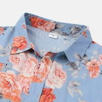 Haljine za muškarce Veliki i visoki 3D ispis slikarski cvjetni havajski WO odvojite ljetne majice ovratnika