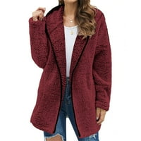 Ženske plus veličine kaputi i jakne jesen jesen zimski kaputi modni džep dugih rukava ženski vrhovi