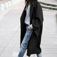 Ženska modna kaputa od dugih rukava s dugim rukavima s dugim rukavima s jaknom vuneni kaput