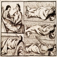 Azteci umirući od SmallPox-a, postera 16. stoljeća Ispis naučnog izvora