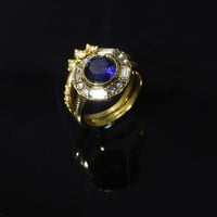 Prstenovi za žene Bright circon prsten okrugli plavi kameni nakit modni nakit angažirani prsten za žene
