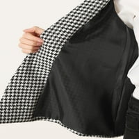 ALLEGRA K Ženska otvorena otvorena prednja pojava Tweed Tweed Vest Jackets