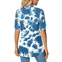 AWDENIO Cleariance Ženske košulje Osnovne ljetne vrhove Ženska modna tiskana majica kratkih rukava Puff