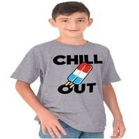 Retro Chill Out Food pun Popsicle Crewneck T majica Dječak Djevojka Teen Brisco Brends L