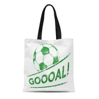 Platno torba Vintage Soccer Ball Fudbal Poruka Goooal u receptoru Trajna za višekratna trska za trguje