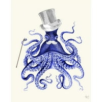 FAB Funky Black Modern Framed Museum Art Print pod nazivom - Octopus o gradu