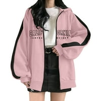 Ženski hoodie Print Zip hoodie dukserica labava ulična jakna visoke ženske dukseve