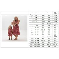 Majka-kćer odgovarajuća haljina cvjetna print V-izrez jednodijelna kratka zabluda za bebu, dijete, djecu, žene