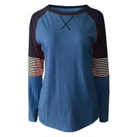 Scyoekwg Zapadne majice za žene Trendy pulover majice patchword dugih rukava majice Ležerne prilike