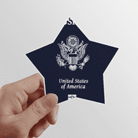 Turistička država Američka jedinstvena zastava Memorijal Star naljepnica za naljepnice u obliku vinilnih