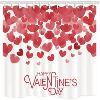 Valentine'day crvena srčana latica kišna romantična umjetnička djela poliesterska tkanina kupatilo tuš za tuš