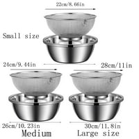 JPGIF Mikroporoz od nehrđajućeg čelika Veliki kapacitet sa zdjelom za miješanje za pranje povrća voće i riža i za odvod kuhane tjestenine