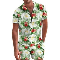 CLlios Havajske košulje za muškarce, muške modne kratke kratke hlače za kratke rukavice u dva povremena