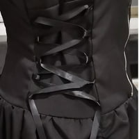 Ljetne haljine za žene MIDI haljina temperament bez rukava A-line od punog odmora Halter haljina crna