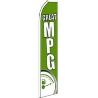 Great MPG Green White Swooper Super feather reklamna zastava